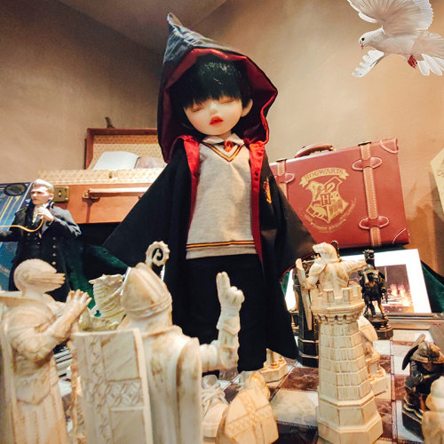 BJD 6分娃衣 哈利波特套装 学院服校服 魔杖 围巾 1/6 yosd娃娃 - 图0
