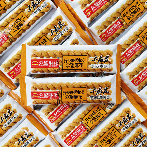 众望小麻花500g独立小包装海苔味三支装长麻花食品办公室休闲零食 - 图2