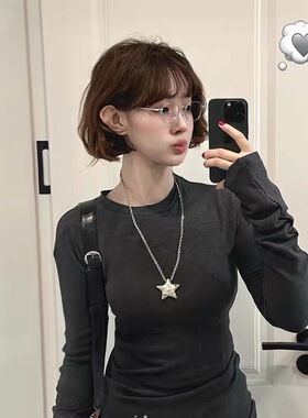 多巴胺星星吊坠项链女小众高级感甜酷冷淡风卫衣链配饰长款锁骨链
