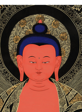 释迦牟尼佛画像 唐卡 西藏热贡 佛堂供奉客厅书房装饰画海报挂画
