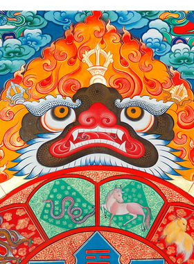文殊九宫八卦图 唐卡 斯巴霍 西藏热贡佛堂供奉装饰画海报挂画