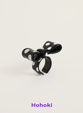 HOHOKI波点蝴蝶结可爱活口戒指