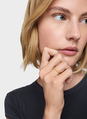 【新品】TOUS/桃丝熊TOUS Grounds系列银镀18K金花朵戒指设计感