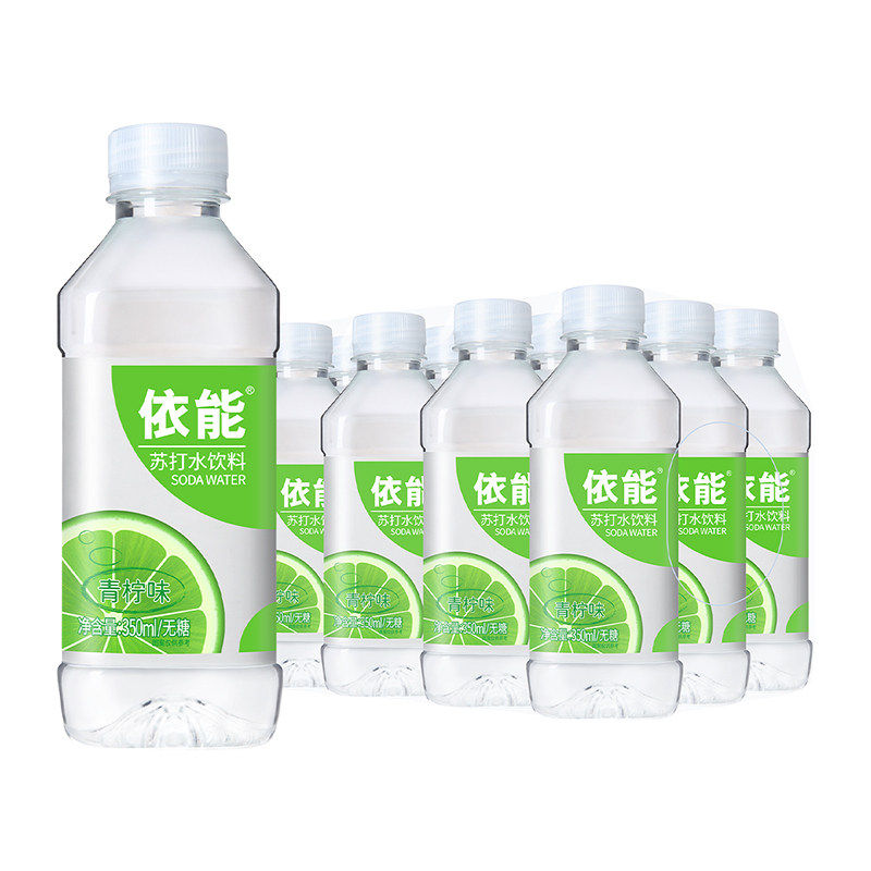 依能无糖苏打水饮料无汽弱碱性饮用水非矿泉水350ml*12瓶装整箱水,淘宝优惠券,粉丝福利购,淘宝优惠卷