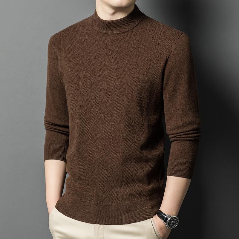 2024季男24087-YA士羊绒衫加厚中年男冬装休闲圆毛领保暖衣针织羊 - 图2