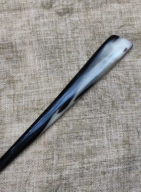 高贵羊角发簪斜切红回纹朱砂填充古风中国风大气耐看古典盘发汉服