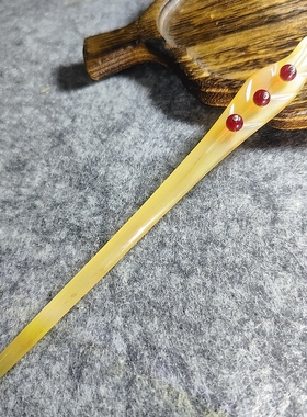 羊角发簪女古风新中式高级感盘发手工簪子简约现代配旗袍喜庆新娘