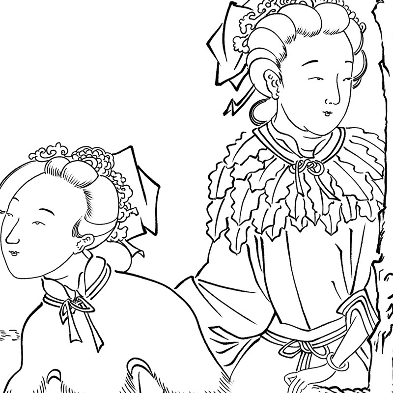 工笔画打印白描底稿竖幅《花神图》《丰登报喜图》板绘高清线稿,淘宝优惠券,粉丝福利购,淘宝优惠卷