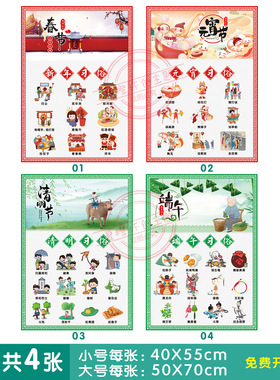 夏橙环创幼儿园传统节日主题墙贴
