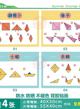 幼儿园美工区折纸步骤环创墙贴