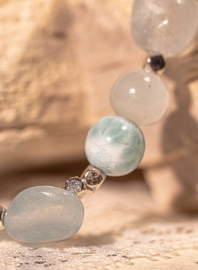 欧洲设计师TRÉE925银【海的温柔】原创小众设计手工手链