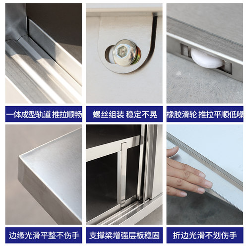 包邮不锈钢家用拉门工作台厨房桌子打荷操作台切菜商用台面案板柜 - 图2