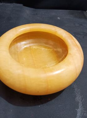 米黄玉烟灰缸现代办公玉石烟缸