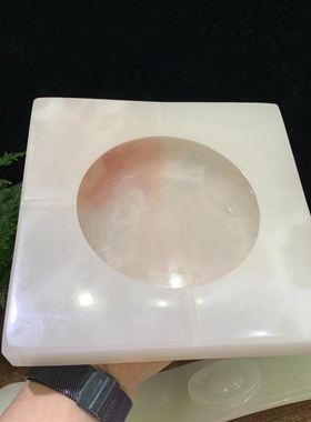 天然阿富汗玉石烟灰缸大理石风创意装饰四方形办公室家用轻奢网红