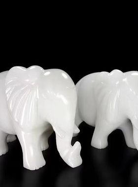 天然阿富汗白玉大象摆件招财客厅玄关吸水象玉石商铺开业家居饰品