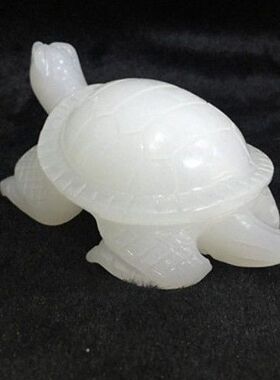 天然白玉乌龟摆件客厅家装玄关乌龟摆饰玉石龟桌面办公室礼品摆设