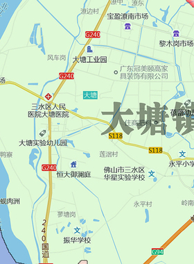 三水区地图1.15m新款高清佛山市折叠版家用办公室书房装饰墙贴
