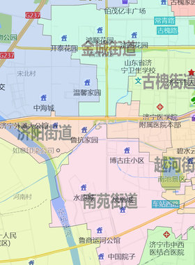 任城区地图1.15济宁市高清折叠家用办公室书房装饰墙贴包邮