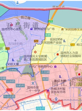 鹿城区地图1.15m温州市家用折叠高清办公室书房新款装饰画墙贴