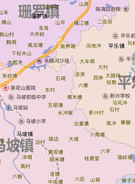陆川县地图1.15m办公室书房装饰画玉林市区域路线划分高清折叠版
