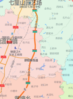 邵阳县地图1.15m行政交通区域划分新款邵阳市折叠版高清装饰墙贴