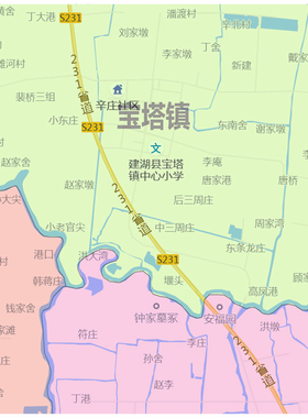 建湖县地图1.15m盐城市家用折叠高清办公室书房背景墙装饰画墙贴