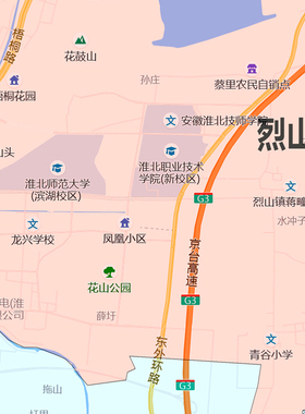 烈山区地图1.15m淮北市折叠版会议办公室装饰画客厅书房背景画