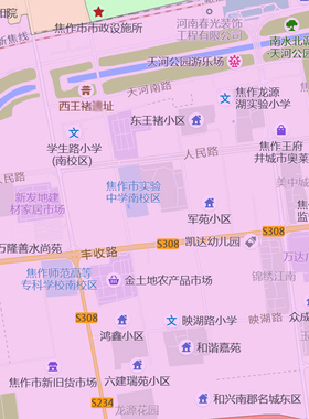 解放区地图1.15m行政交通区域划分新款焦作市折叠版装饰画墙贴