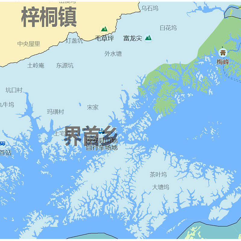 淳安县地图1.15m杭州市折叠家用高清办公室书房新款装饰画墙贴 - 图0