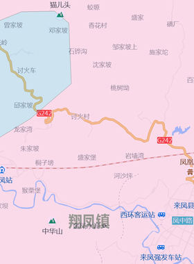 来凤县地图1.15m折叠版恩施土家族苗族自治州办公室装饰画贴图