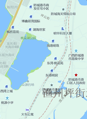 港口区地图1.15m新款高清防城港市折叠家用办公室书房装饰墙贴