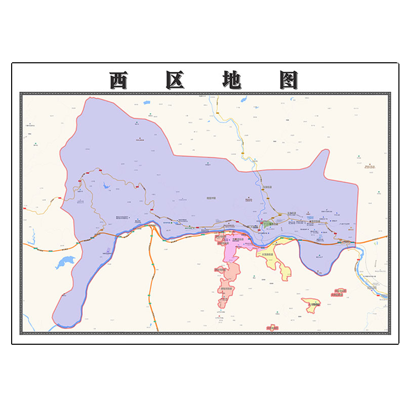 西区地图1.15攀枝花市高清折叠家用办公室书房装饰墙贴 - 图3