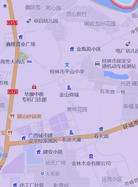 象山区地图1.15m办公室书房装饰画桂林市区域路线划分折叠版现货