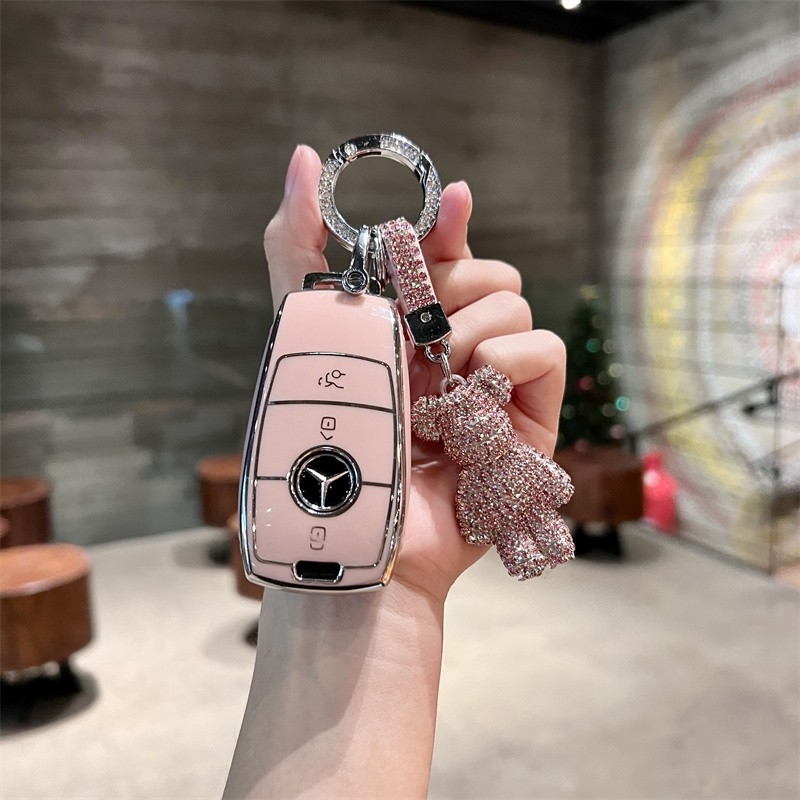 老款奔驰钥匙套C180L真皮GLC260车E300L包S320L扣ML350装饰GL400 - 图3