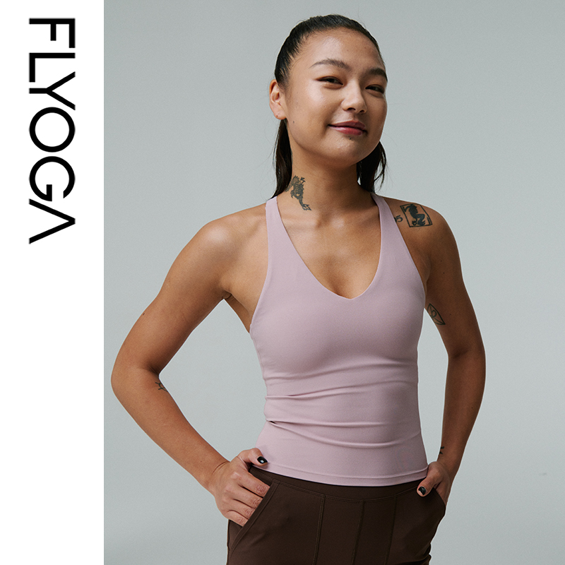 FLYOGA飞蓝2024新款瑜伽服中高强度长款运动背心女健身上衣31206 - 图1