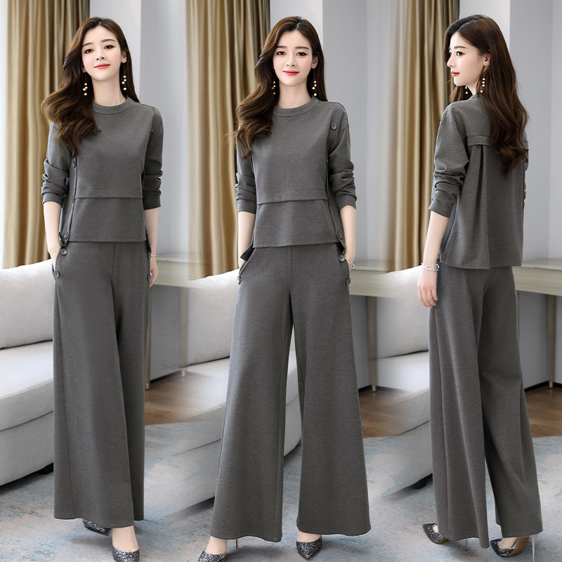 2020秋季新款韩版气质上衣垂感显瘦 潇淑雅休闲裤