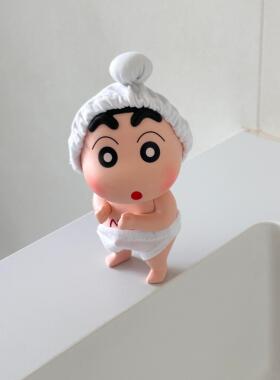 【浴室的100个快递】蜡笔小新摆件浴室洗澡搭子桌面手办潮玩装饰