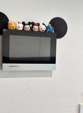 米奇可视门铃装饰入户遮丑神器diy玄关摆件对讲客厅维尼小熊卡通