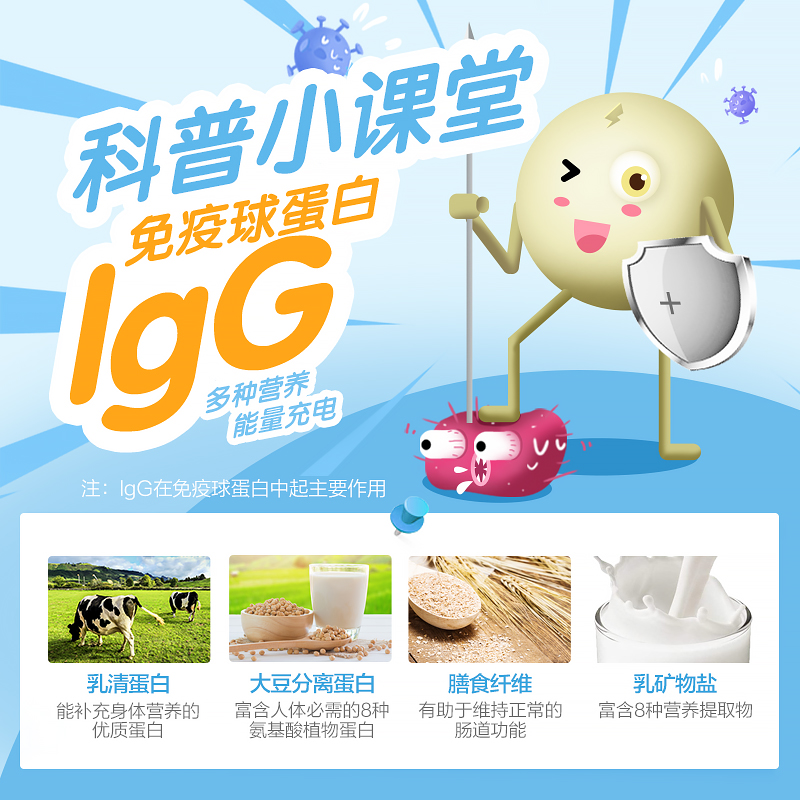 天然博士蛋白粉含免疫球蛋白IgG男女高蛋白质粉成人中老年蛋白粉