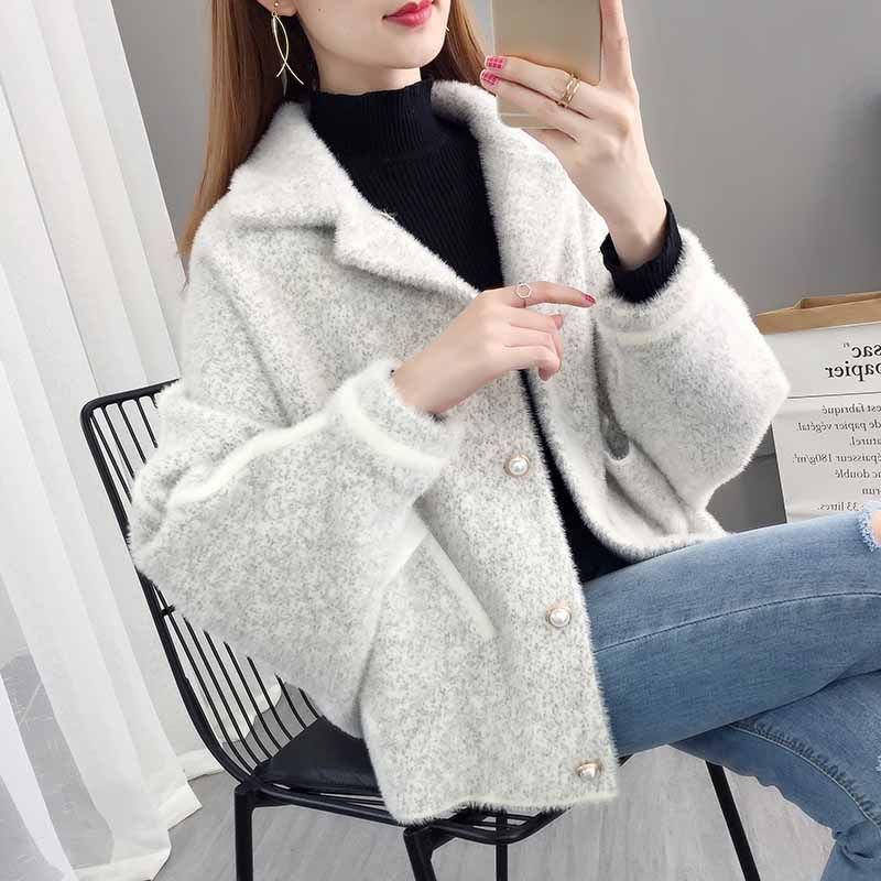 水貂绒外套秋冬2020新款短款开衫 唯朵莲短外套