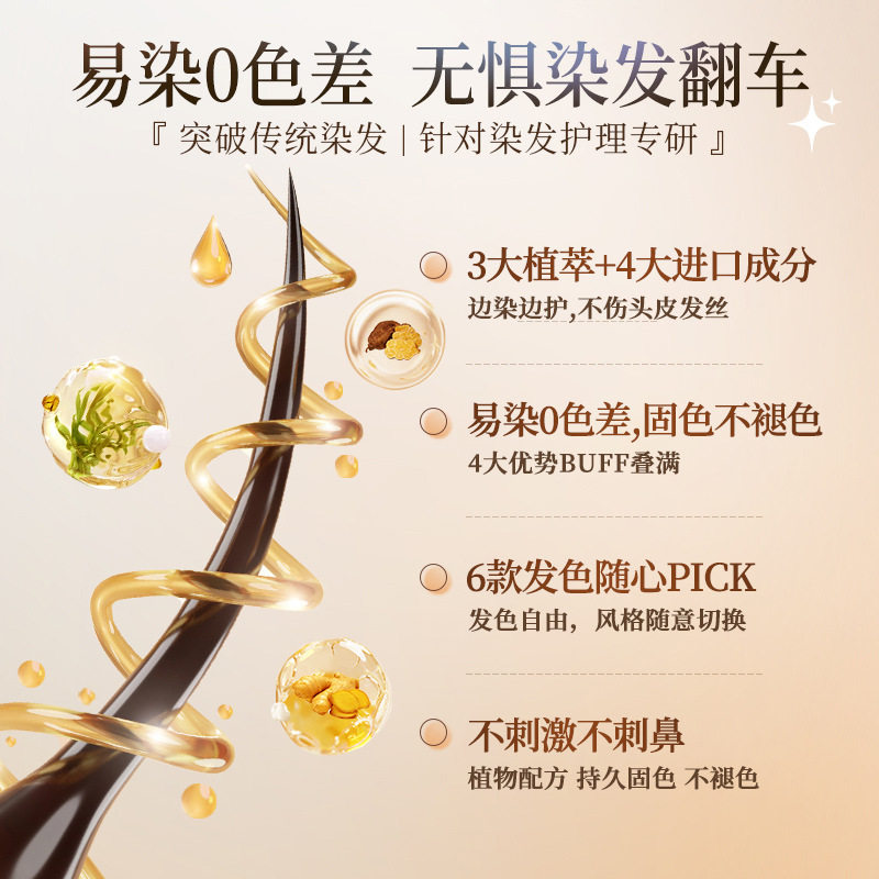 黑茶色显白染发膏植物调理型无氨盖白发染发剂天然萃取易上色染膏,淘宝优惠券,粉丝福利购,淘宝优惠卷