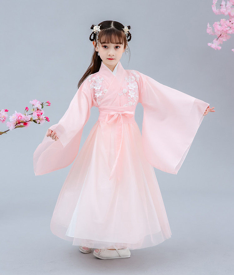 女童中国风汉服超仙女儿童夏连衣裙 欧蝶谷民族服装/舞台装