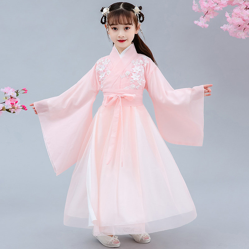 女童中国风汉服超仙女儿童夏连衣裙 欧蝶谷民族服装/舞台装