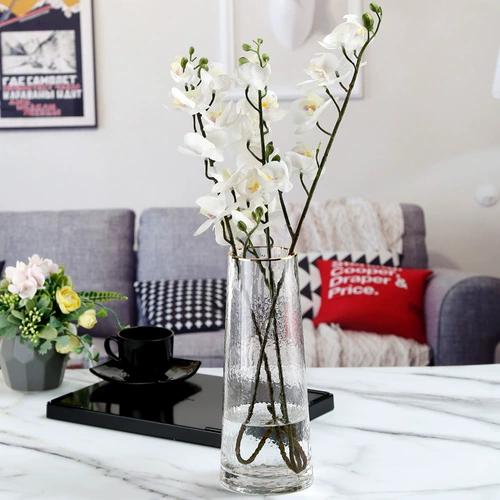 Северный холодный рисунок золотой прозрачный стеклянный ваза Оптовая легкая роскошная орнамент