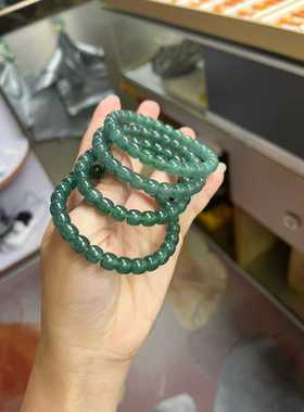 翡翠7.5m老型手串4条珠宝古玩收藏旧物件手串吊坠翡翠配件男女