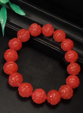 保山南红貔貅珠手串盐源玛瑙耳坠环戒指天珠三通复古背云流行时尚