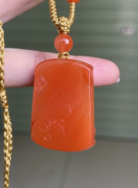 保山冰红南红玛瑙大日如来吊坠项链手工编织原创设计男女款锁骨链