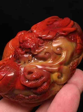 收藏级瓦西南红玛瑙龙牌手把件吊坠鸡血黄皮包浆飞龙在天手把件