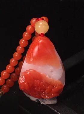 保山南红莲花吊坠毛衣链项链盐源耳坠环戒指三通复古背云流行时尚