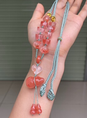 精品川料南红冰飘葫芦diy手工编织项链百搭时尚项链锁骨链手链女